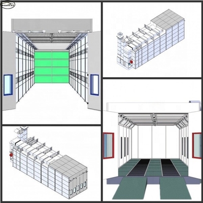 220V industriële auto sproeibooth met glasvezel vloerfilter en uitlaatventilator