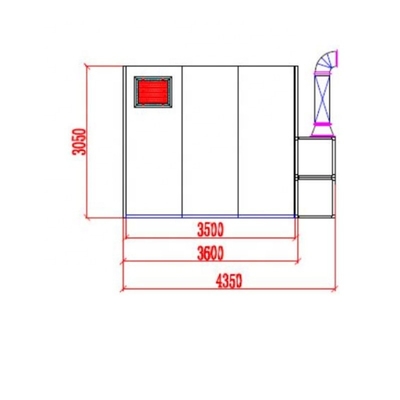 220V 1 Phrase Metalen Auto Verfkamer 3.05m Hoogte Met 8 Pcs Verlichtingssysteem