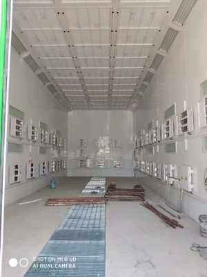 Outdoor LED Industrial Bus Spray Paint Booth met 2 sets van 7,5 kW uitlaatventilatoren
