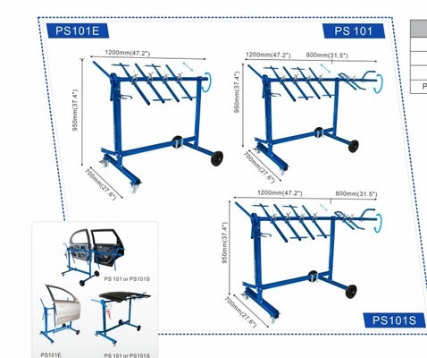 Hoge stabiliteit Multi Angle Auto Verf Rack Afneembare Met 34kg Capaciteit