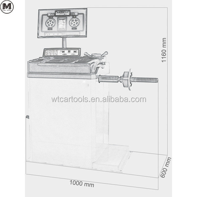 80kg WRB-085 LCD-display Smart Tire Balancer Machine voor 30" velgen