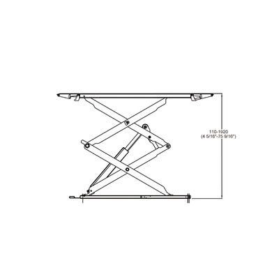 Full Rise Automotive Scissor Lift 1850mm Lifting Height Met Pneumatisch Veiligheids slot