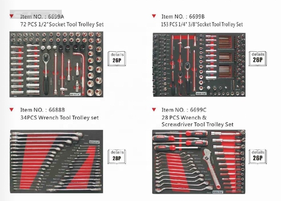 5pcs wielen auto gerepareerd gereedschap trolley makkelijk en handig reparaties met 400pcs gereedschap
