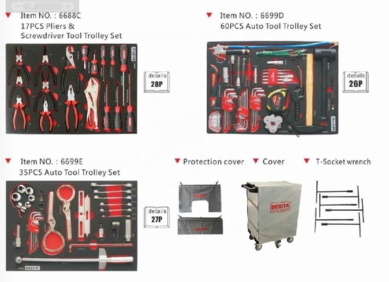5pcs wielen auto gerepareerd gereedschap trolley makkelijk en handig reparaties met 400pcs gereedschap