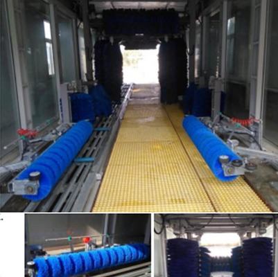Volledig automatische Tunnel Autoverwasmachine Hoogdruk Autoverwasmachine 14 Borstels Rollover Autoverwassystemen