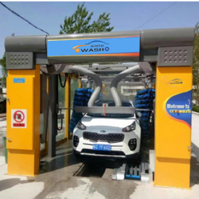 Volledig automatische tunnel autoverwasmachine Hoogdruk autoverwasmachine 10 borstels Rollover autoverwassystemen PLC-besturingssysteem
