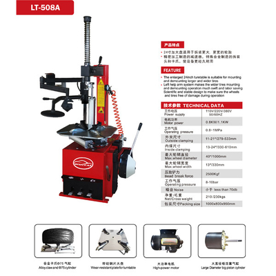 24 Inch Grote Bandenwisselaar Machine Lichtmetalen Materiaal Bandenwisselaar Machine Dubbel Buigproces Voor Kolommen Auto Bandenmontage Machine