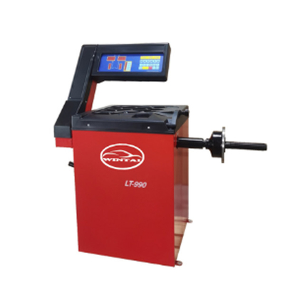 Standaard kegels Autobandbandbalansmachine Delicaat plastic kapsel Automatische wielbalansator Zelfkalibreren en zelfdiagnostiek programma's Bandbalansapparatuur