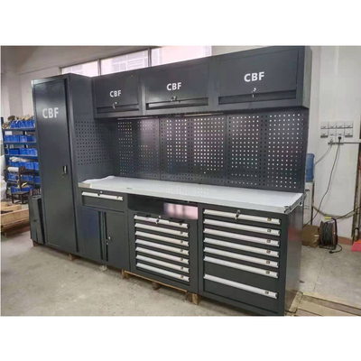 Verrijdbare Grote Nieuwe Zwarte Garage Werkbank / voor Werkplaats Stalen Combinatie Gereedschapskast