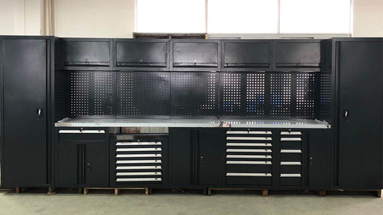 Verrijdbare Grote Nieuwe Zwarte Garage Werkbank / voor Werkplaats Stalen Combinatie Gereedschapskast