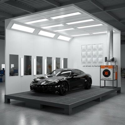 Autospray Booth met 300 mm staal structuur basis, Filter Bag Intake Filter, en G10 Diesel Brander voor optimale schildering
