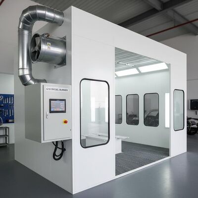 Professionele auto-spuitstand met G10 dieselbrander digitaal bedieningspaneel en hoge efficiëntie uitlaatventilator voor automobielverf