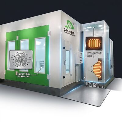 LPG Turbo Ventilator Truck Verf Spray Booth 40 Pcs Infrarood Lampen Zware staalstructuur Grote voertuig lakruimte
